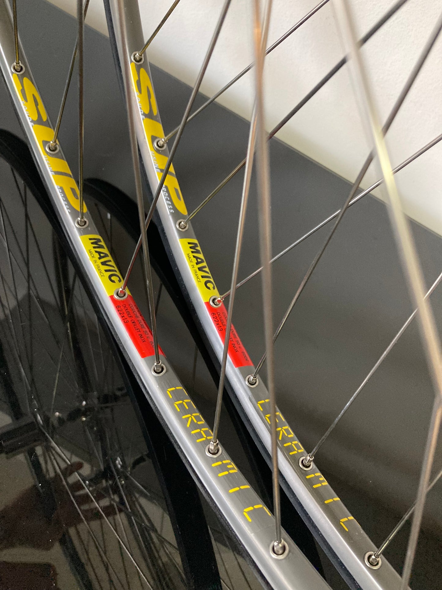 Ruote Campagolo Record 9-10-11v, cerchi Mavic Open S.U.P. CD Ceramic. Per copertoncino.