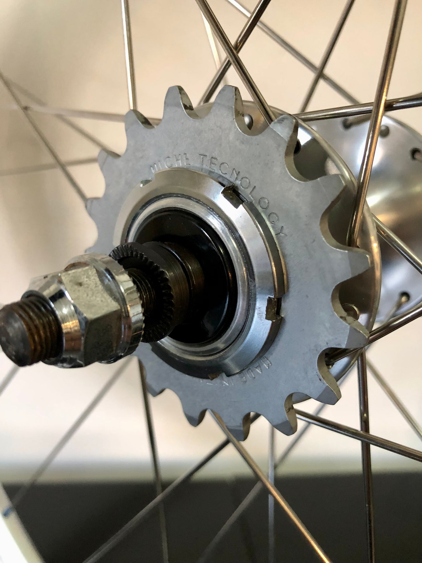 Set ruote Fixed Single- Speed. Mozzi Miche Primato, posteriore Flip-Flop.