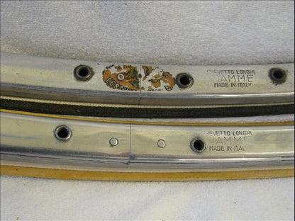 Ruote Campagnolo Record 1035, flangia alta, con cerchi Fiamme Sprint.