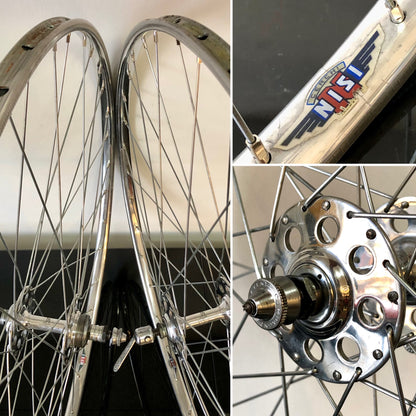 Ruote Campagnolo con mozzi Nuovo Tipo a flangia alta e cerchi Nisi. 700c tubolari.