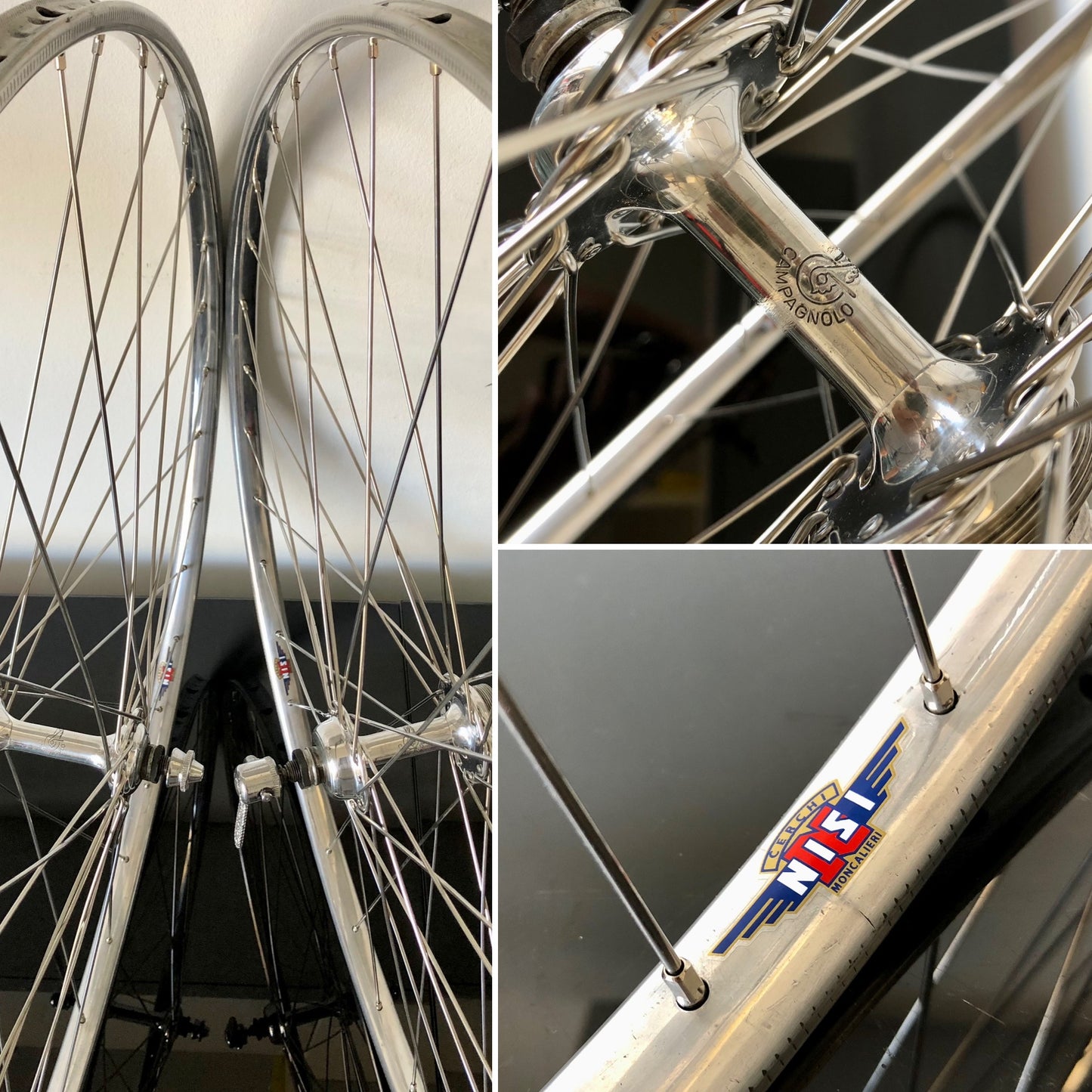 Ruote Campagnolo Nuovo Gran Sport, con cerchi Nisi. Per tubolari.