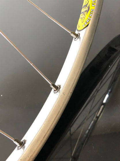 Ruote Campagnolo Record 1035, flangia alta, con cerchi Fiamme Sprint.