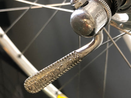 Ruote Campagnolo Record 1035, flangia alta, con cerchi Fiamme Sprint.