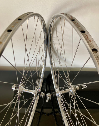 Ruote da corsa Campagnolo Record, cerchi Nisi per tubolare, con raggi Aeralpina.