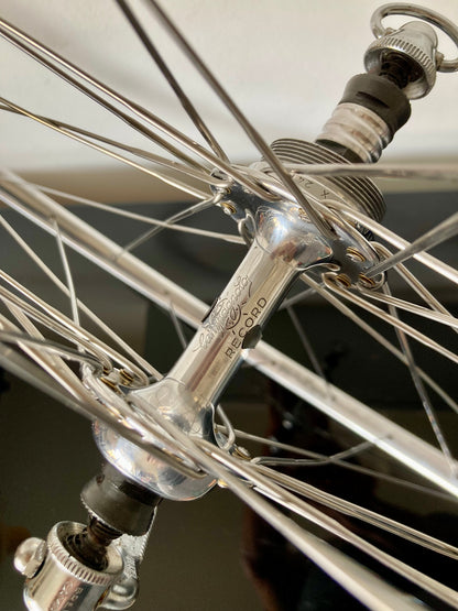 Ruote da corsa Campagnolo Record, cerchi Nisi per tubolare, con raggi Aeralpina.