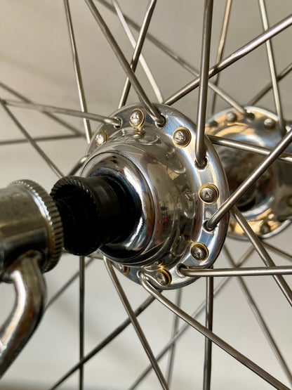 Ruote da corsa Campagnolo Record, cerchi Nisi per tubolare, con raggi Aeralpina.