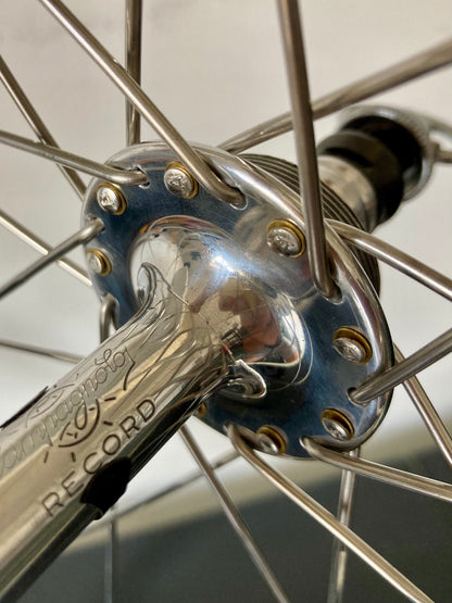 Ruote da corsa Campagnolo Record, cerchi Nisi per tubolare, con raggi Aeralpina.
