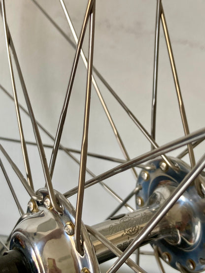 Ruote da corsa Campagnolo Record, cerchi Nisi per tubolare, con raggi Aeralpina.