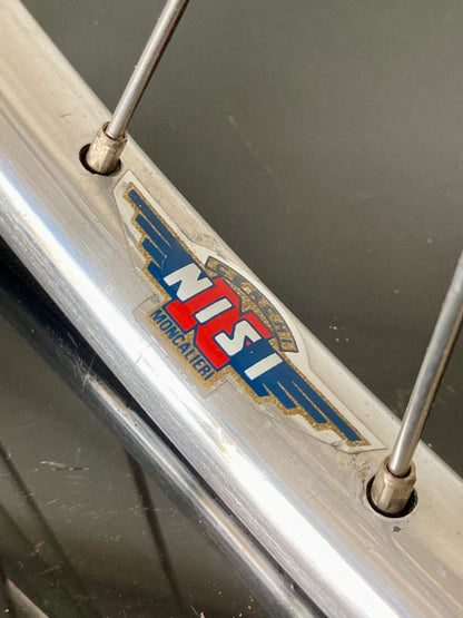 Ruote da corsa Campagnolo Record, cerchi Nisi per tubolare, con raggi Aeralpina.
