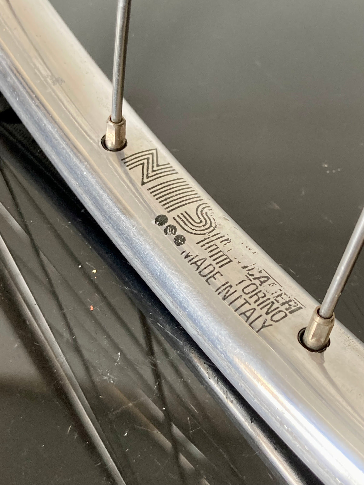 Ruote da corsa Campagnolo Record, cerchi Nisi per tubolare, con raggi Aeralpina.