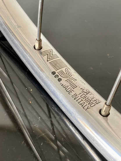 Ruote da corsa Campagnolo Record, cerchi Nisi per tubolare, con raggi Aeralpina.