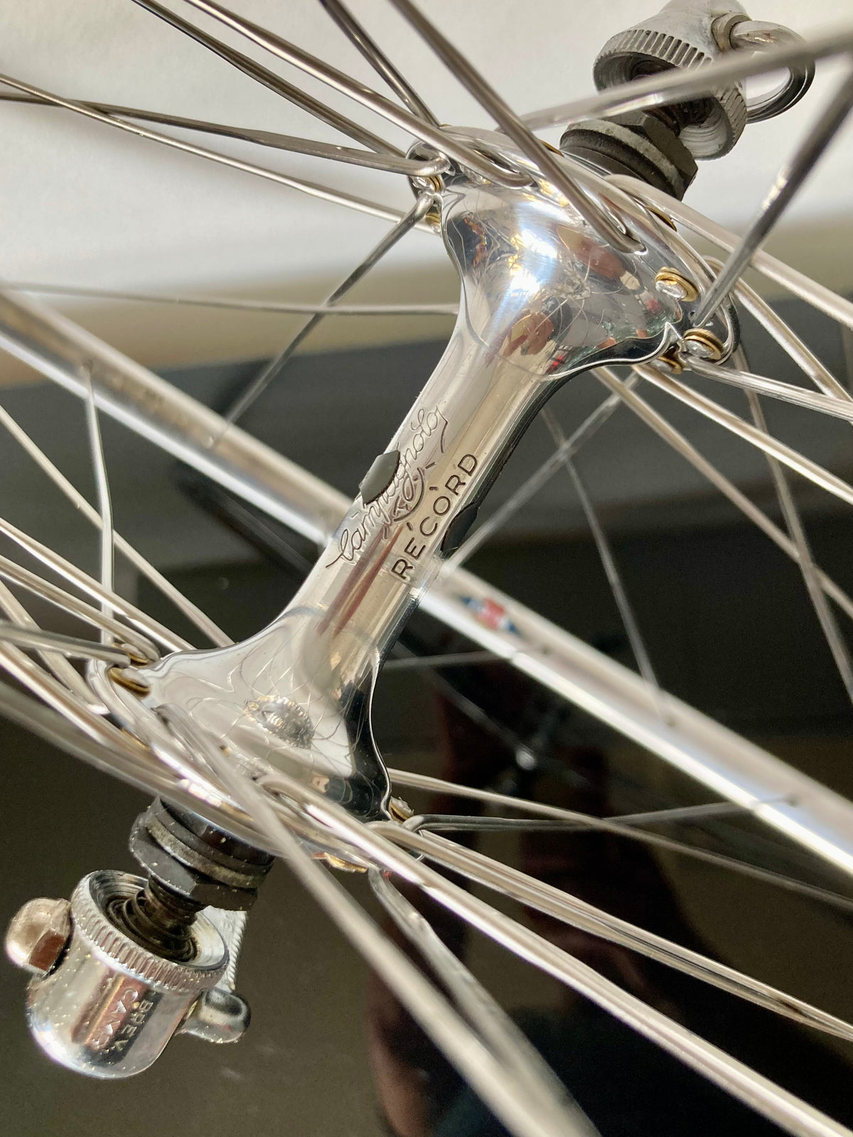 Ruote da corsa Campagnolo Record, cerchi Nisi per tubolare, con raggi Aeralpina.