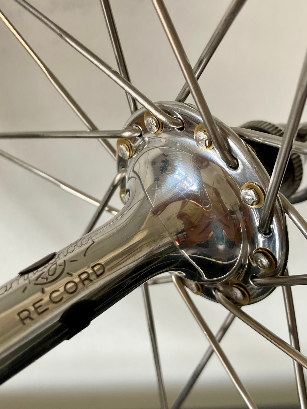 Ruote da corsa Campagnolo Record, cerchi Nisi per tubolare, con raggi Aeralpina.