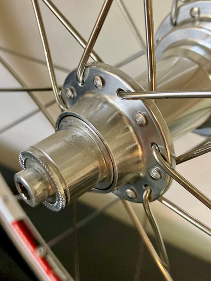 Ruote da corsa Campagnolo Barcelona '92, su mozzi Bitex. Corpetto Shimano 8-9-10v