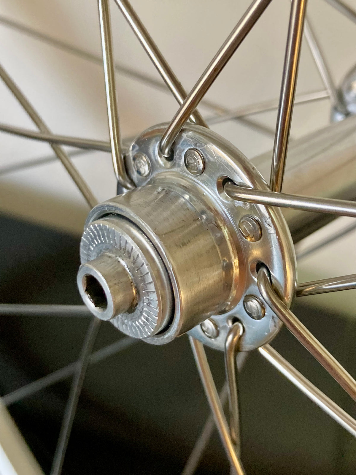 Ruote da corsa Campagnolo Barcelona '92, su mozzi Bitex. Corpetto Shimano 8-9-10v