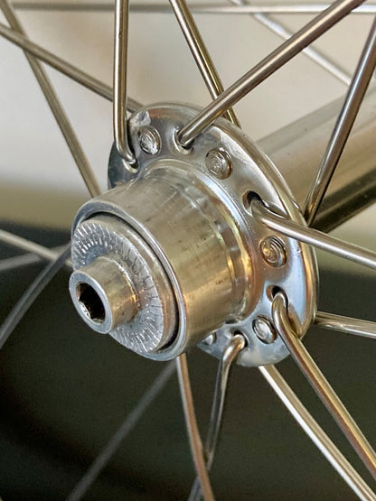 Ruote da corsa Campagnolo Barcelona '92, su mozzi Bitex. Corpetto Shimano 8-9-10v