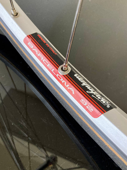 Ruote da corsa Campagnolo Barcelona '92, su mozzi Bitex. Corpetto Shimano 8-9-10v