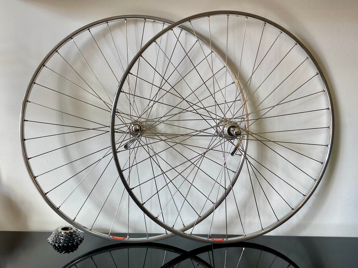 Ruote Dura-Ace EX 7206, cerchi Super Champion. 6v Uniglide. Team Flandria.