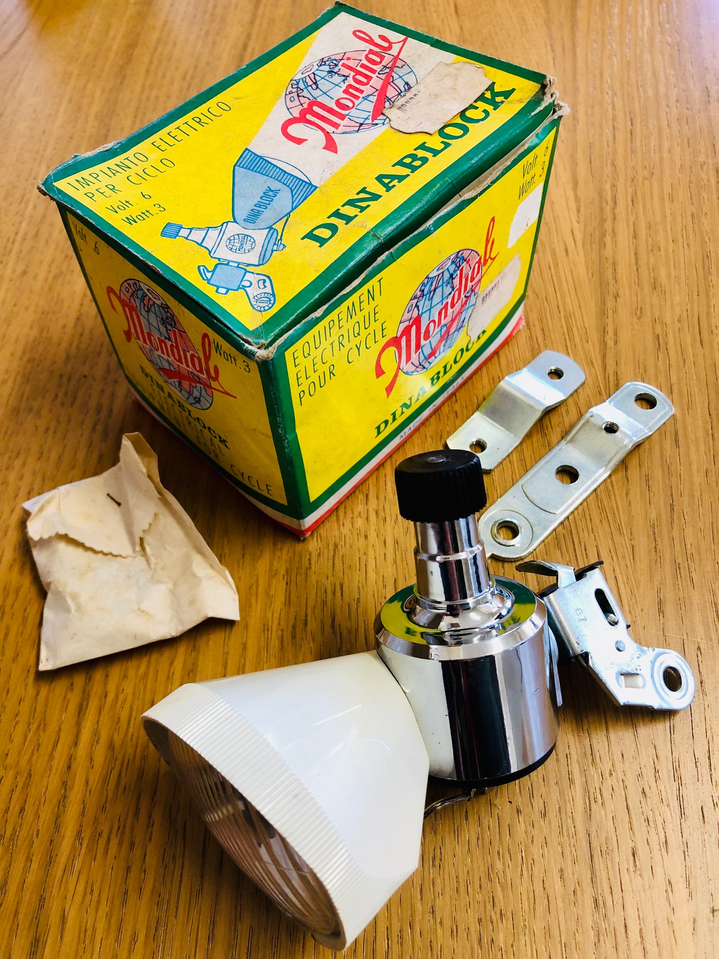 Fanale bicicletta Mondial Dynablock.