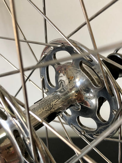 Ruote Campagnolo Record 1035, flangia alta, con cerchi Fiamme Sprint.