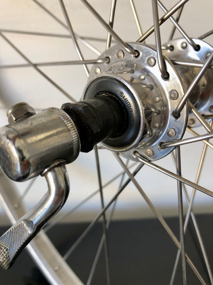 Ruote MTB 26". Mozzi Shimano Exage, cerchi Rigida A 495.