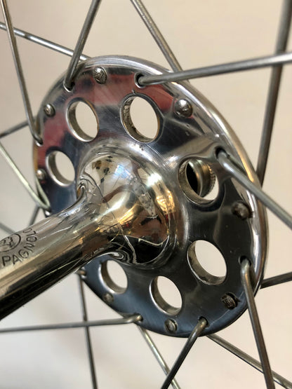 Ruote Campagnolo con mozzi Nuovo Tipo a flangia alta e cerchi Nisi. 700c tubolari.