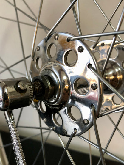Ruote Campagnolo con mozzi Nuovo Tipo a flangia alta e cerchi Nisi. 700c tubolari.