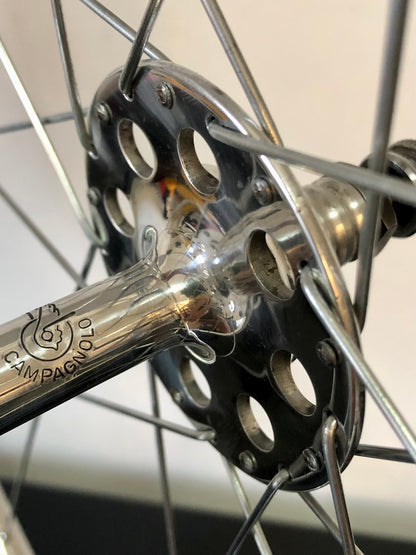 Ruote Campagnolo con mozzi Nuovo Tipo a flangia alta e cerchi Nisi. 700c tubolari.