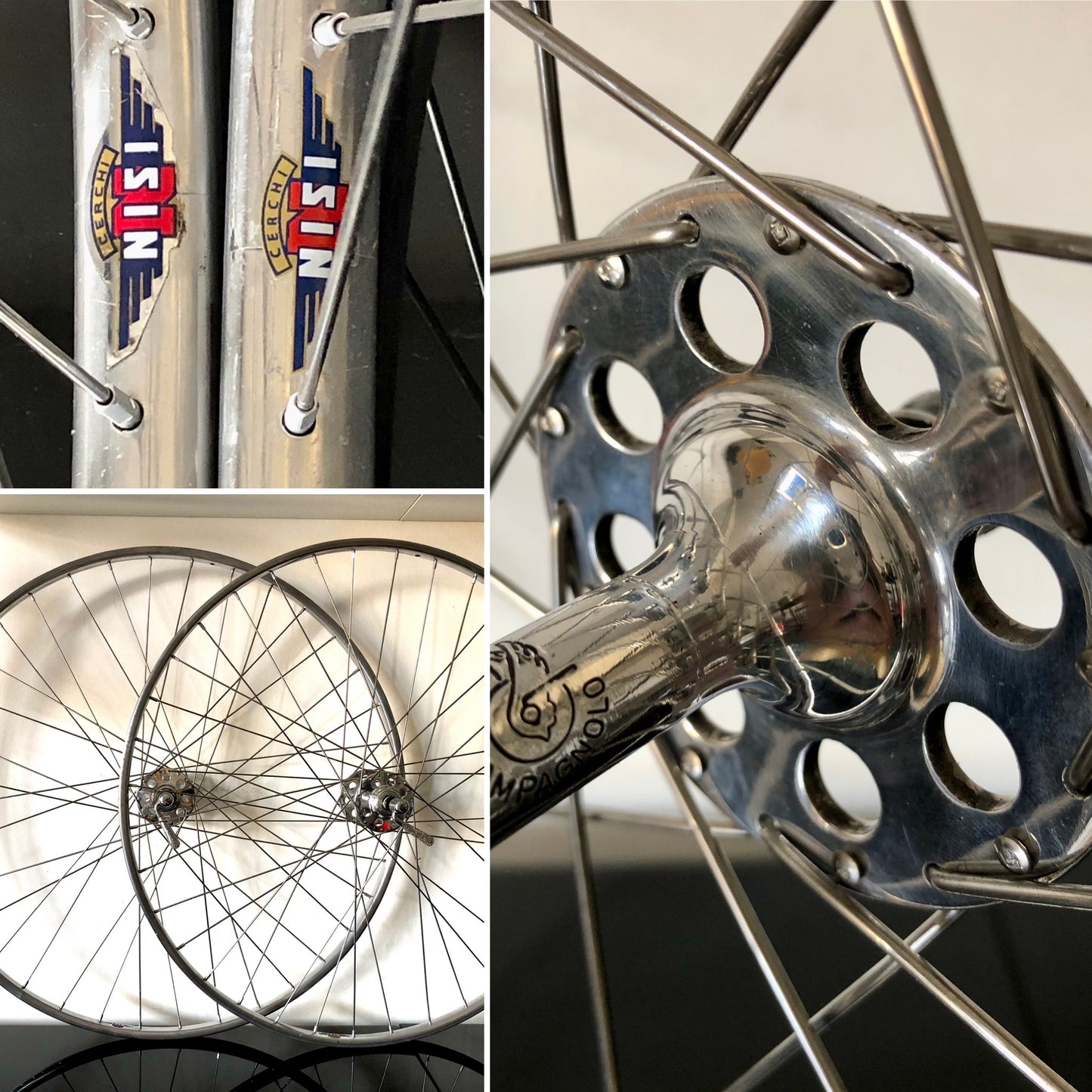 Set ruote Campagnolo Gran Sport Nuovo Tipo, cerchi Nisi per tubolari.