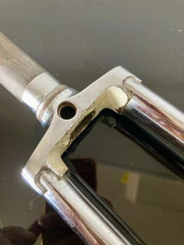 Forcella corsa Torpado in acciaio cromata. Diametro 1"